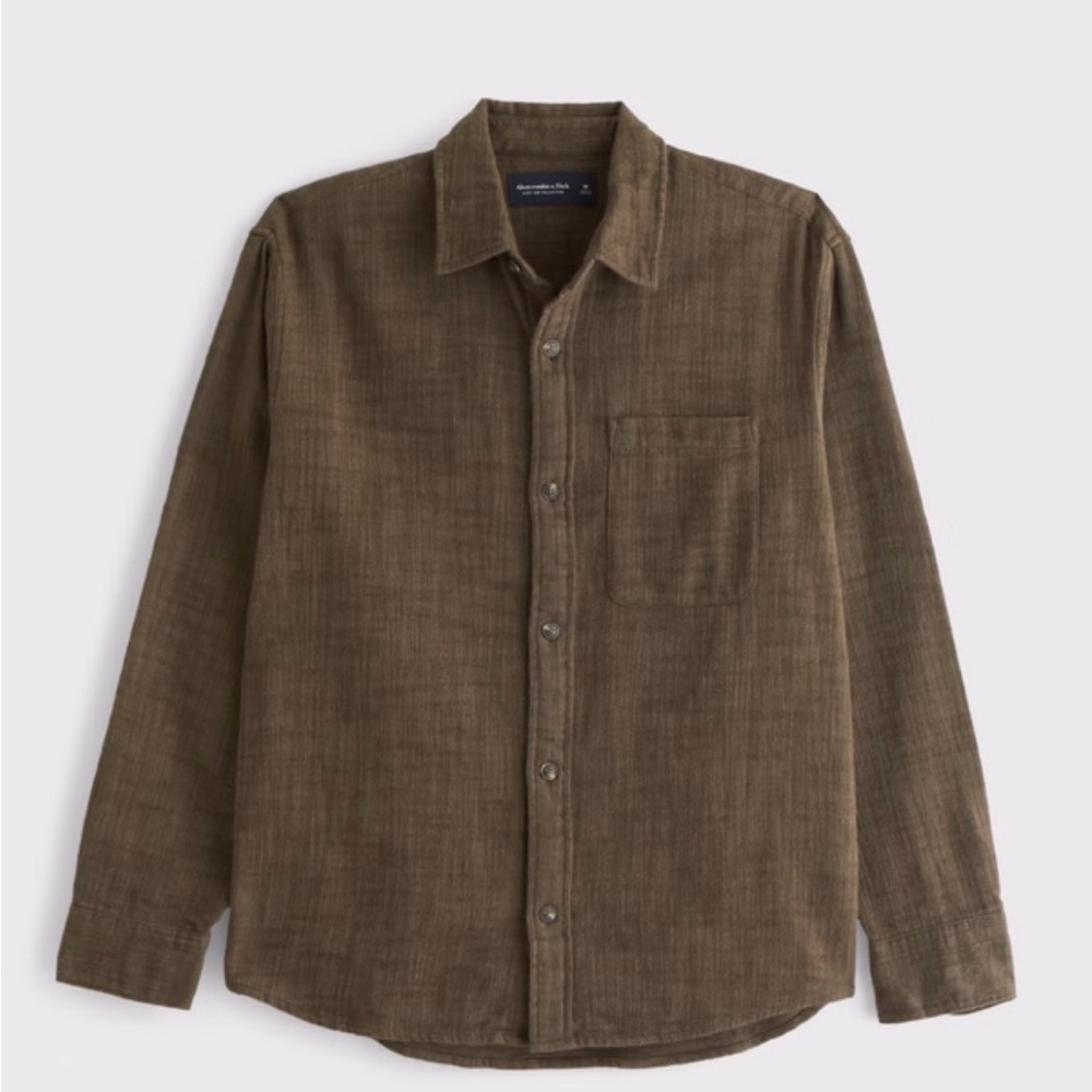 NWT Abercrombie & Fitch Men's slub flannel shirt from the soft collection